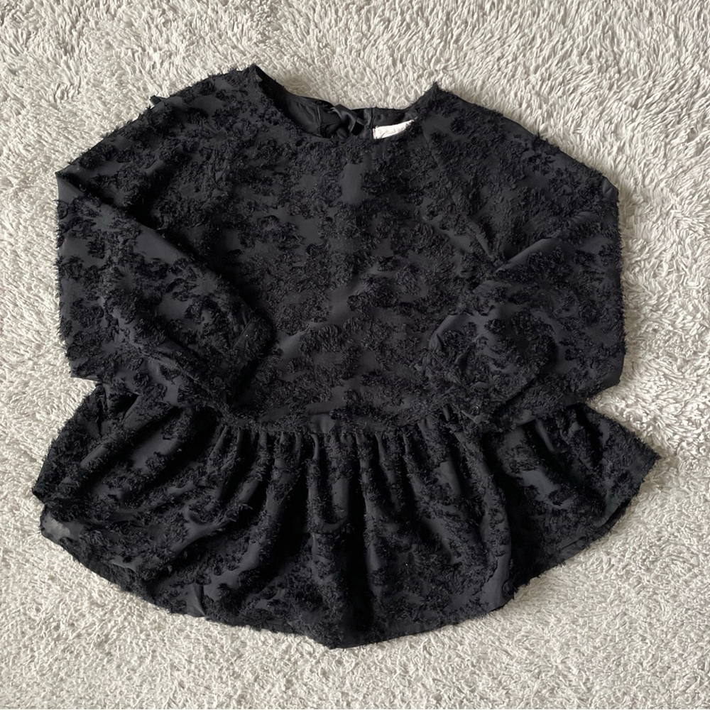 Altar'd State Blouse Top Women S Black Floral Peplum Witchy Whimsigoth Coquette